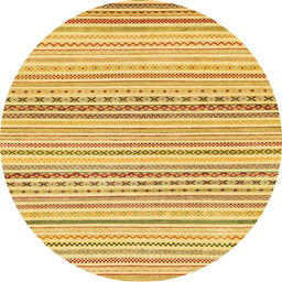 Round Abstract Bold Yellow Modern Rug, abs2212