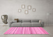 Machine Washable Abstract Pink Modern Rug in a Living Room, wshabs2212pnk