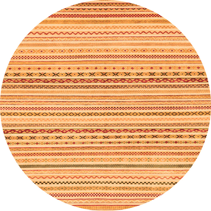 Round Abstract Orange Modern Rug, abs2212org