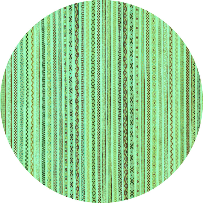 Round Abstract Turquoise Modern Rug, abs2212turq