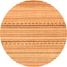 Round Machine Washable Abstract Orange Modern Area Rugs, wshabs2212org