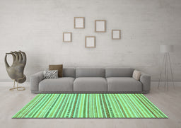 Machine Washable Abstract Turquoise Modern Area Rugs in a Living Room,, wshabs2212turq