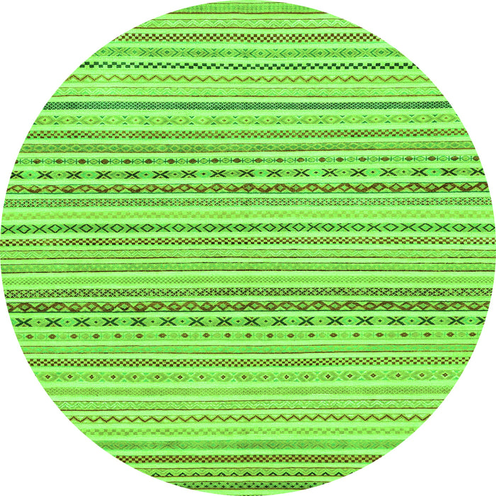 Round Abstract Green Modern Rug, abs2212grn