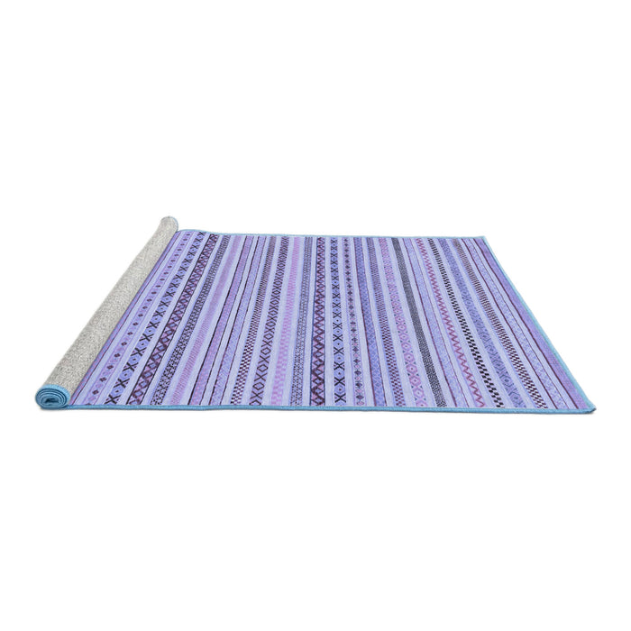 Sideview of Machine Washable Abstract Blue Modern Rug, wshabs2212blu