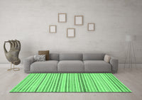 Machine Washable Abstract Emerald Green Modern Rug, wshabs2212emgrn