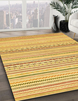 Machine Washable Abstract Yellow Rug in a Family Room, wshabs2212