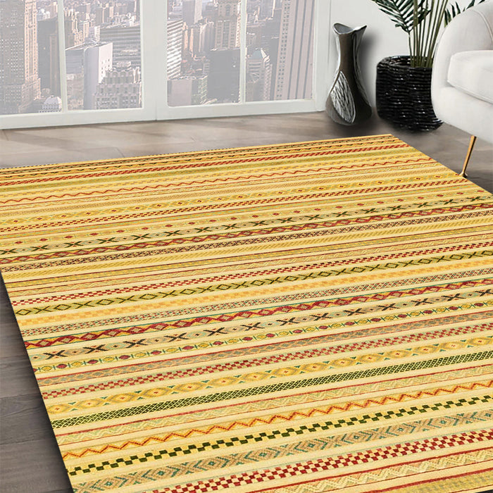 Machine Washable Abstract Yellow Rug in a Family Room, wshabs2212