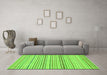 Machine Washable Abstract Green Modern Area Rugs in a Living Room,, wshabs2212grn