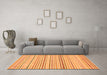 Machine Washable Abstract Orange Modern Area Rugs in a Living Room, wshabs2212org