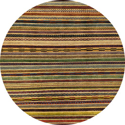 Round Machine Washable Abstract Red Brown Rug, wshabs2213