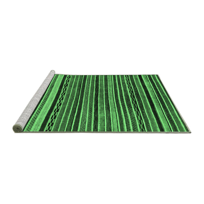Sideview of Machine Washable Abstract Emerald Green Modern Area Rugs, wshabs2213emgrn