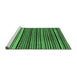 Sideview of Machine Washable Abstract Emerald Green Modern Area Rugs, wshabs2213emgrn