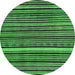 Round Abstract Emerald Green Modern Rug, abs2213emgrn