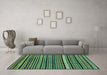 Machine Washable Abstract Turquoise Modern Area Rugs in a Living Room,, wshabs2213turq