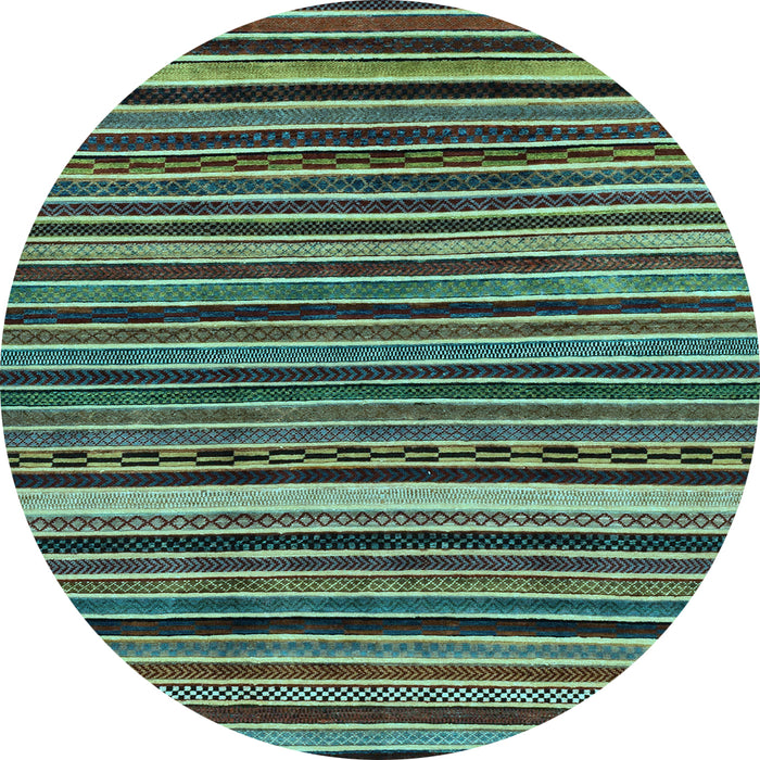 Round Machine Washable Abstract Light Blue Modern Rug, wshabs2213lblu