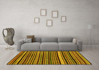 Machine Washable Abstract Yellow Modern Rug, wshabs2213yw