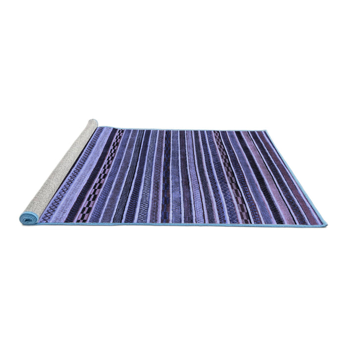 Sideview of Machine Washable Abstract Blue Modern Rug, wshabs2213blu