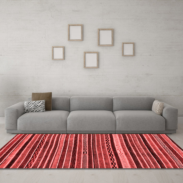 Modern Red Washable Rugs