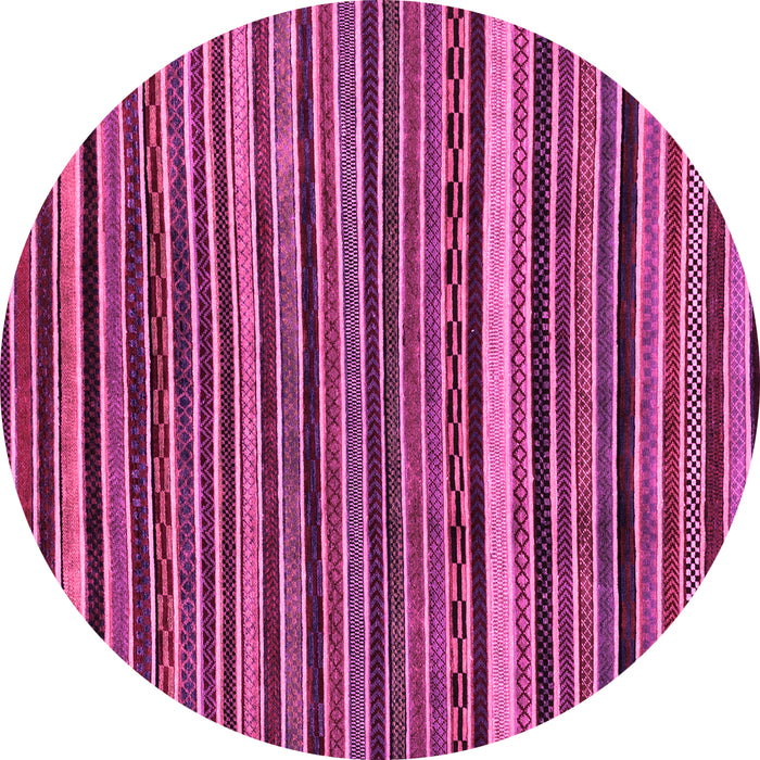 Round Machine Washable Abstract Pink Modern Rug, wshabs2213pnk