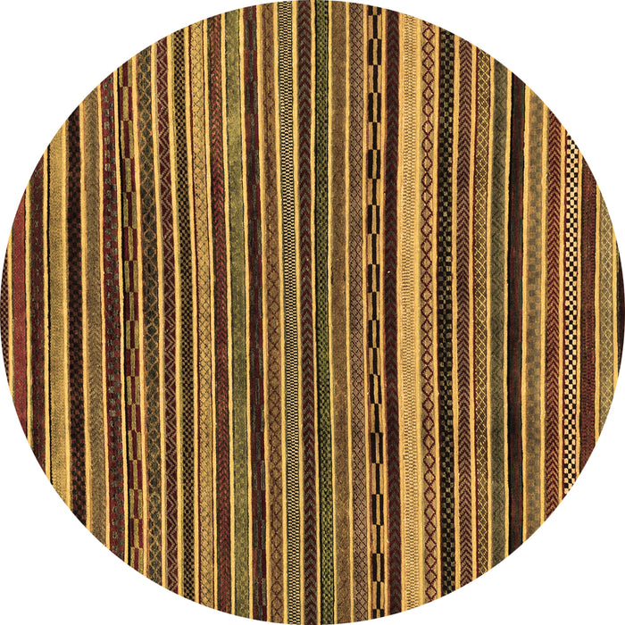Round Abstract Brown Modern Rug, abs2213brn