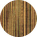 Round Abstract Brown Modern Rug, abs2213brn