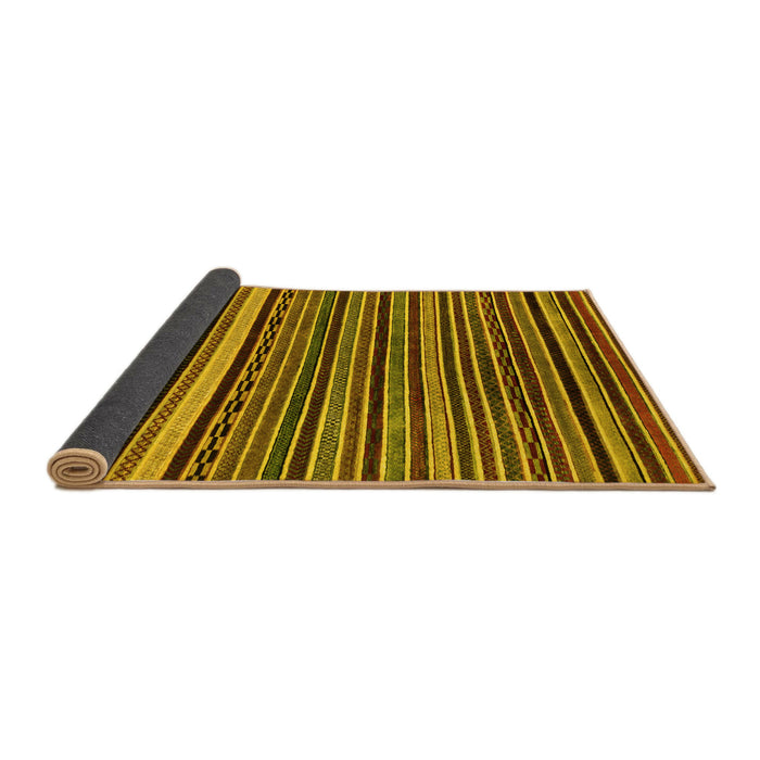 Sideview of Abstract Yellow Modern Rug, abs2213yw
