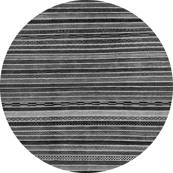 Round Machine Washable Abstract Gray Modern Rug, wshabs2213gry