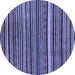 Round Abstract Blue Modern Rug, abs2213blu