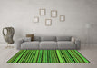 Machine Washable Abstract Green Modern Area Rugs in a Living Room,, wshabs2213grn