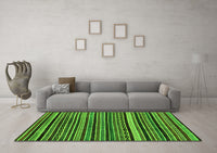 Machine Washable Abstract Green Modern Rug, wshabs2213grn