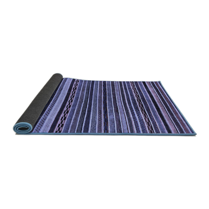 Sideview of Abstract Blue Modern Rug, abs2213blu