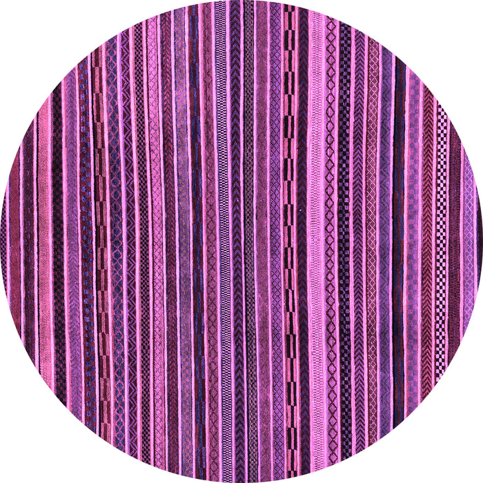 Round Machine Washable Abstract Purple Modern Area Rugs, wshabs2213pur