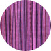 Round Machine Washable Abstract Purple Modern Area Rugs, wshabs2213pur