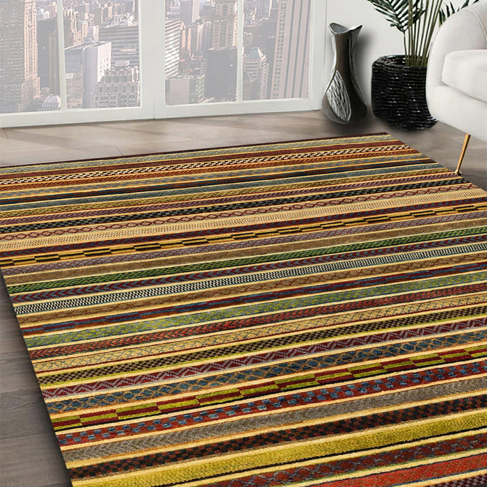 Machine Washable Abstract Red Brown Rug in a Family Room, wshabs2213