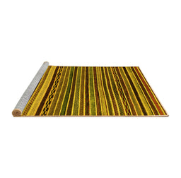 Sideview of Machine Washable Abstract Yellow Modern Rug, wshabs2213yw