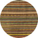 Round Abstract Red Brown Modern Rug, abs2213