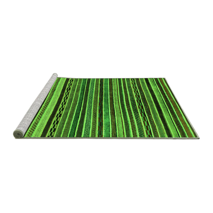 Sideview of Machine Washable Abstract Green Modern Area Rugs, wshabs2213grn