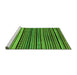 Sideview of Machine Washable Abstract Green Modern Area Rugs, wshabs2213grn