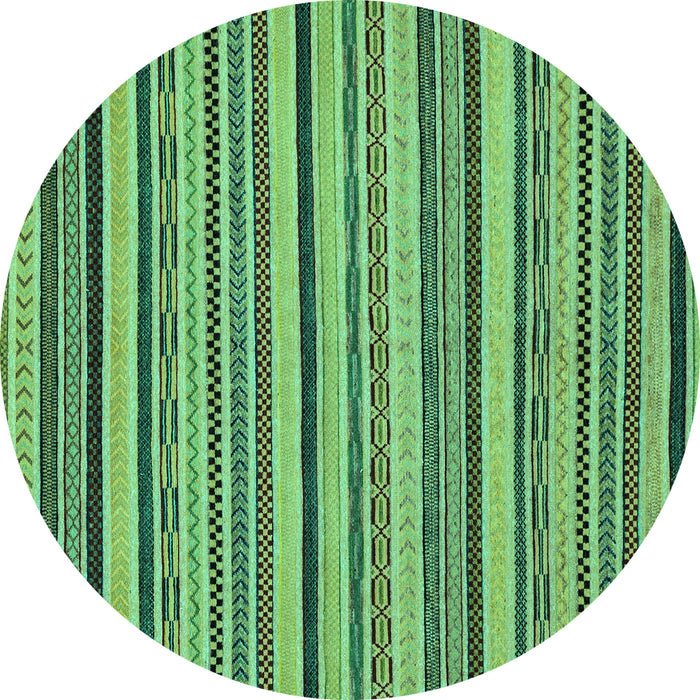 Round Abstract Turquoise Modern Rug, abs2214turq