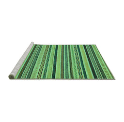 Sideview of Machine Washable Abstract Turquoise Modern Area Rugs, wshabs2214turq