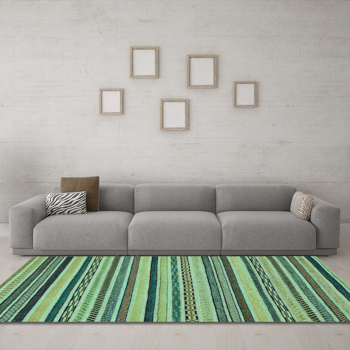 Machine Washable Abstract Light Blue Modern Rug in a Living Room, wshabs2214lblu