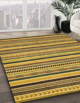 Machine Washable Abstract Red Brown Rug in a Family Room, wshabs2214