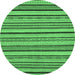 Round Abstract Emerald Green Modern Rug, abs2214emgrn