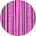 Round Machine Washable Abstract Purple Modern Area Rugs, wshabs2214pur