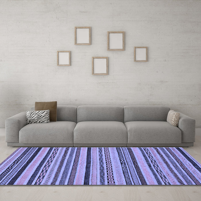 Machine Washable Abstract Blue Modern Rug in a Living Room, wshabs2214blu