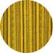 Round Abstract Yellow Modern Rug, abs2214yw