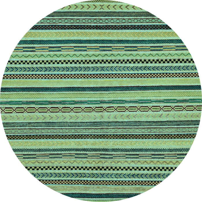Round Machine Washable Abstract Light Blue Modern Rug, wshabs2214lblu