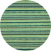 Round Machine Washable Abstract Light Blue Modern Rug, wshabs2214lblu