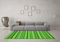 Machine Washable Abstract Green Modern Rug, wshabs2214grn