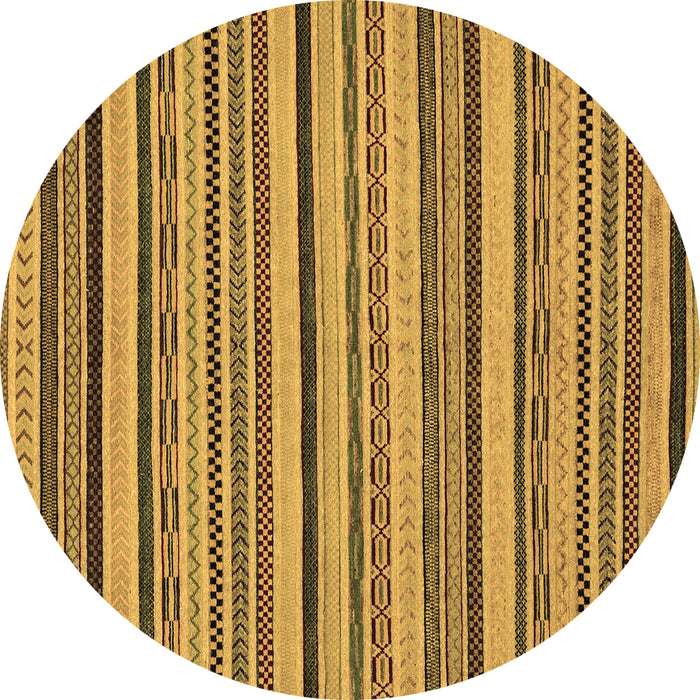 Round Abstract Brown Modern Rug, abs2214brn